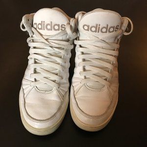ADIDAS White High tops sneakers women's Sz 6.5 Leather Very comfy & Cute
